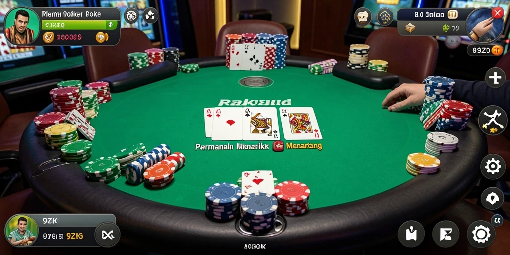 Tampilan gameplay Poker yang seru dan interaktif di 9ZK.