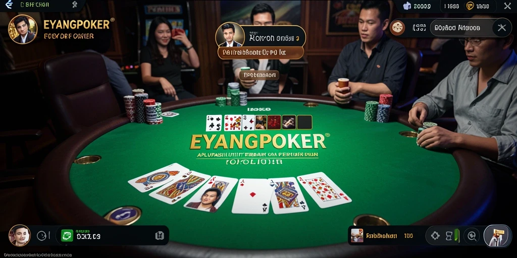 Screenshot utama aplikasi EYANGPOKER yang menunjukkan alat bantu permainan poker.