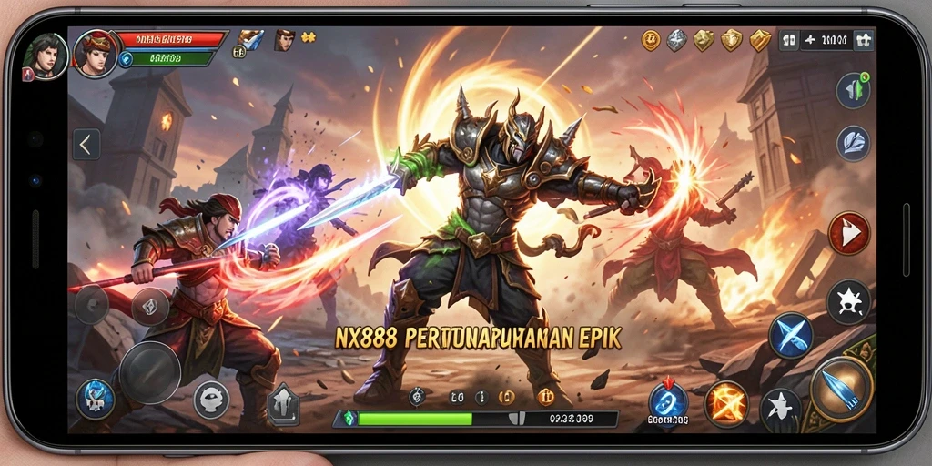 Tampilan aksi mendebarkan dalam pertandingan Fighting NX888.