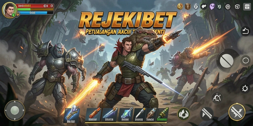 Menampilkan aksi seru dalam gameplay REJEKIBET.