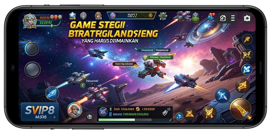 Screenshot gameplay <strong>SVIP8</strong> yang menunjukkan pertempuran strategi yang intens.